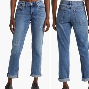 NWOT Rag and Bone Dre Distressed Low Rise Boyfriend Slim
